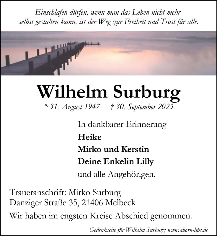 Erinnerungsbild für Wilhelm Surburg
