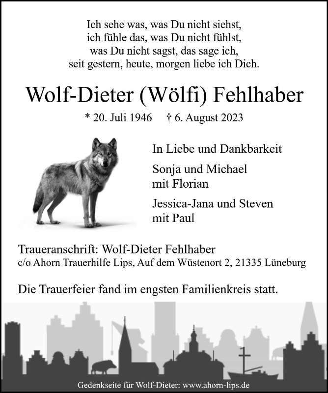 Erinnerungsbild für Wolf-Dieter Fehlhaber
