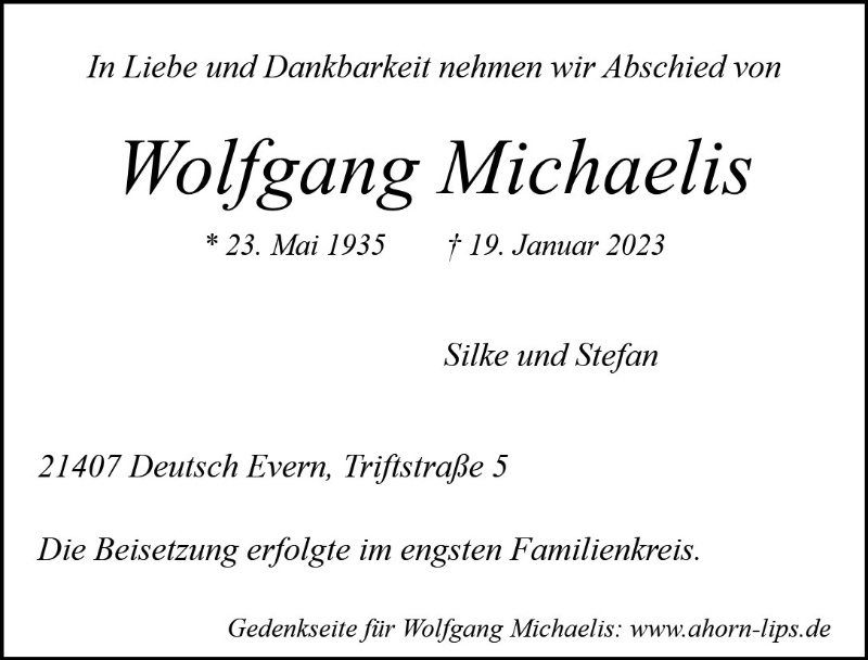 Erinnerungsbild für Wolfgang  Michaelis