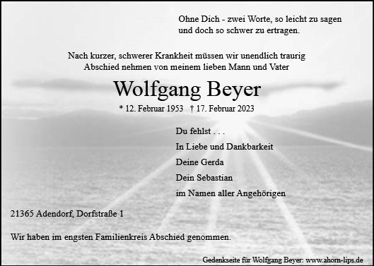 Erinnerungsbild für Wolfgang Beyer